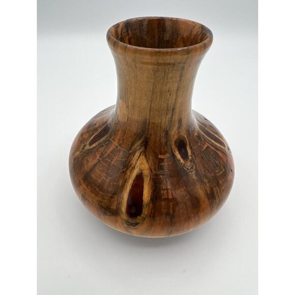 VTG Rare Norfolk Island Pine Hand Turned Wood Vase By D. Van Doren Artist signed - Picture 16 of 16